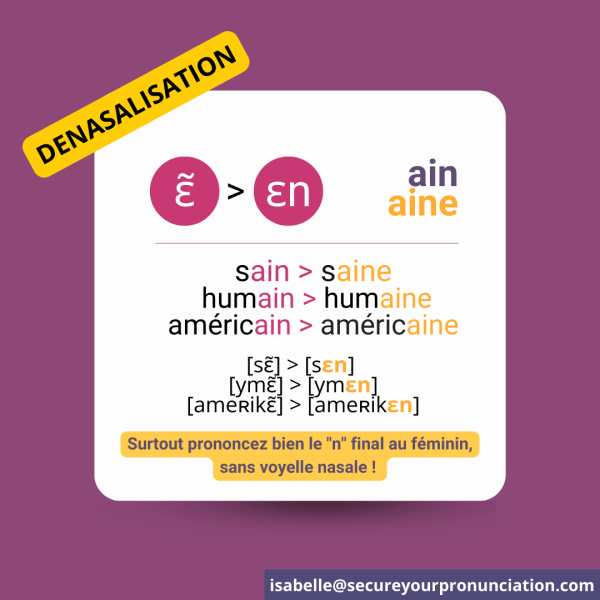 Prononciation en français: le son ain et aine en français